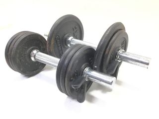 kit mancuernas domyos 12kg + barras