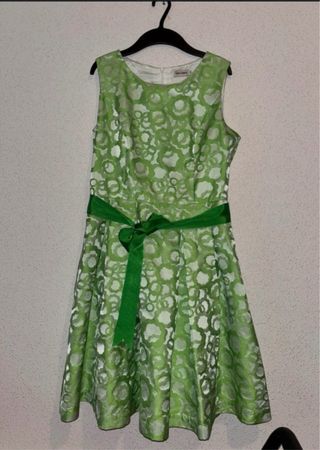 Vestido Teria Yabar verde y blanco