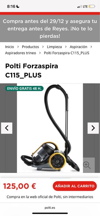 Aspiradora Polti Forzaspira C115_PLUS