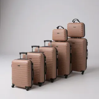 Set 7 Maletas Marrón Dorado