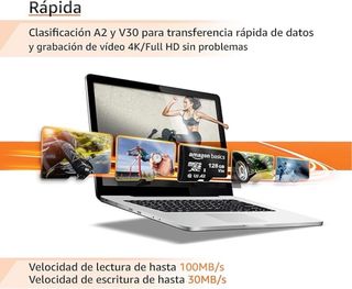 MicroSDXC Amazon Basics 128 GB con Adaptador