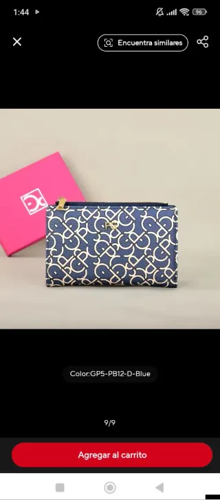 Cartera PG Azul con Estampado