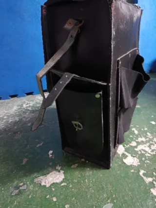 Maletas Moto Cuero Negro