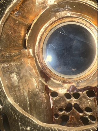 Caja Reloj Bronce Macizo Antigua