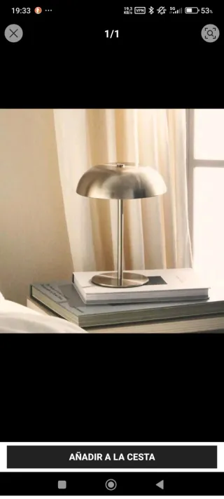 Lámpara de mesa táctil dorada