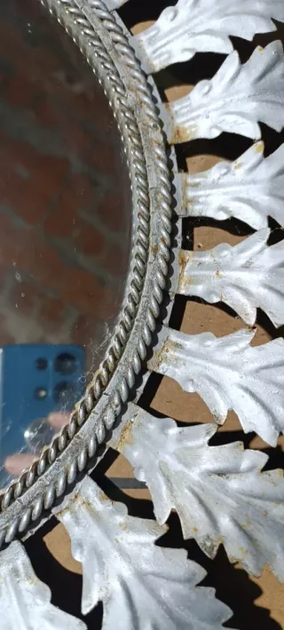 Espejo Sol Antiguo Metal y Cristal