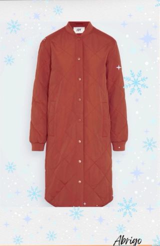 Abrigo largo teja nuevo con etiqueta