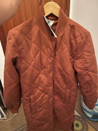 Abrigo largo teja nuevo con etiqueta