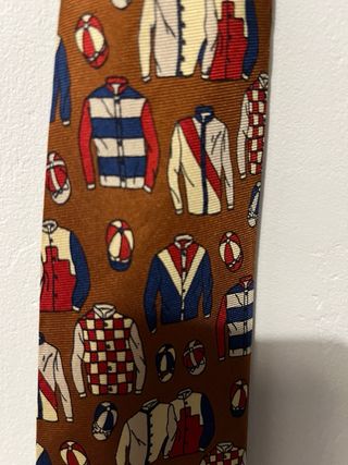 Corbata de seda marrón multicolor