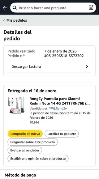 Pantalla LCD Xiaomi Redmi Note 14 4G Calidad AA