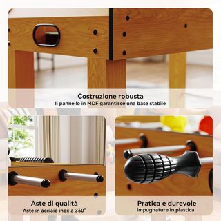 Futbolín Profesional para Adultos y Familia, Mesa de Futbolín para Adultos, Mesa de Billar Futbolín con 2 Pelotas, Marcador y 22 Jugadores, 122X61X80.7Cm