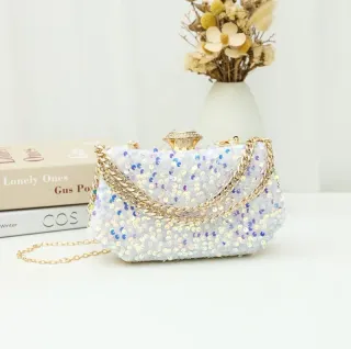 Bolso de fiesta lentejuelas rojo y dorado