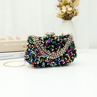 Bolso de fiesta lentejuelas rojo y dorado