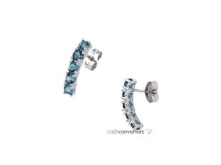 pendientes oro 18k con piedra con topacio