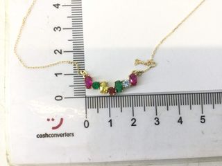 cadena oro 18k con piedra con circonita 22cm