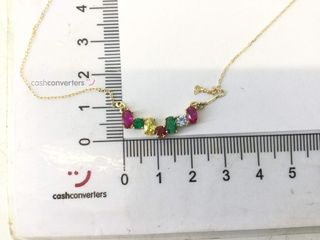 cadena oro 18k con piedra con circonita 22cm