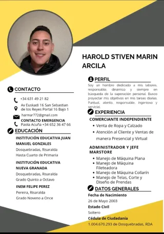 Busco empleo, joven de 22 años