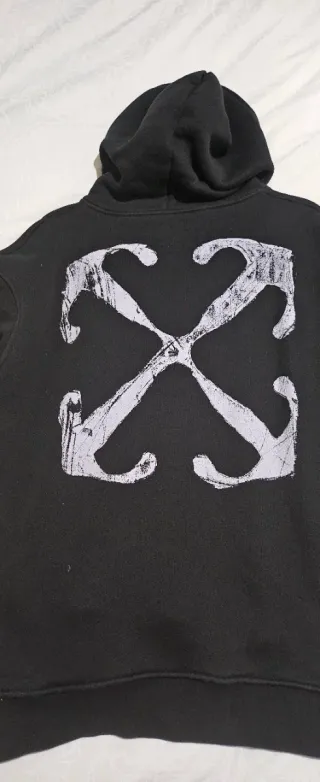 Felpa Off-White nera con cappuccio