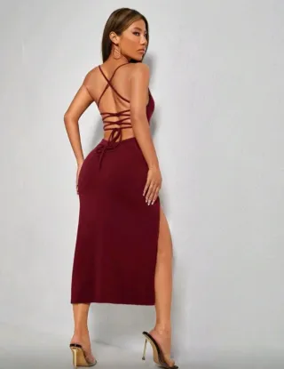 Vestido largo con abertura