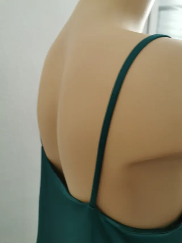 Vestido alta costura verde azul talla 44