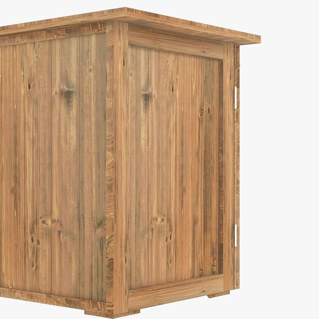 Armario Exterior de Madera de Abeto de 2 Puertas, Caseta de Jardín para Herramientas con Techo y Cierre Magnético, para Jardín y Balcón, 77X55X72 Cm, Marrón