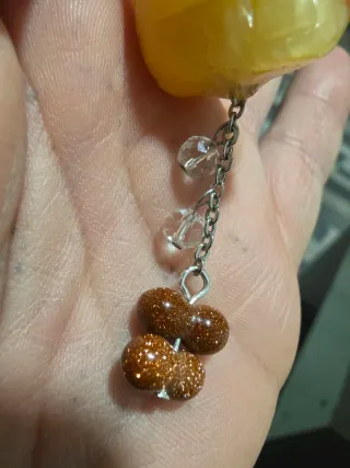 Collar Calavera Calcita Dorada Circonitas