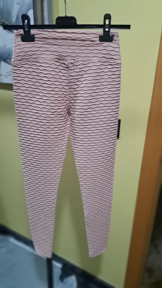 Leggings texturizzati color pesca