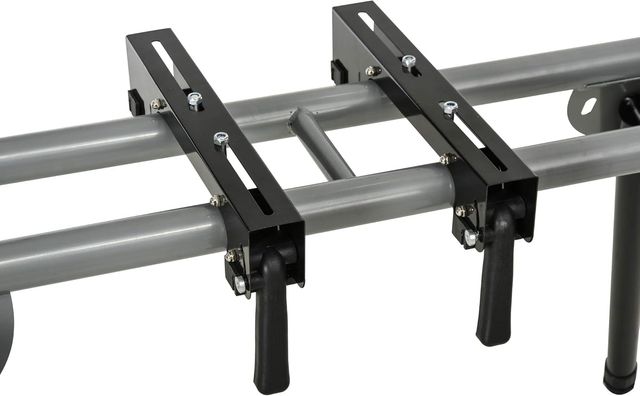 Soporte Universal para Sierras de Inglete, Banco Extensible Regulable y Plegable Carga Máxima 150Kg, Negro y Plata