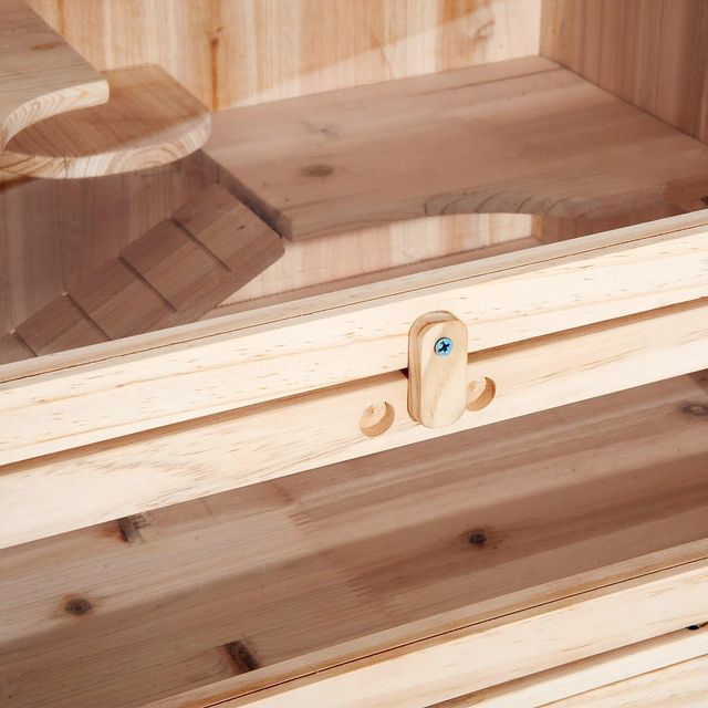 Jaula para Roedores y Hámsters con 4 Estantes y Techo Abatible de Madera 60X40X120Cm
