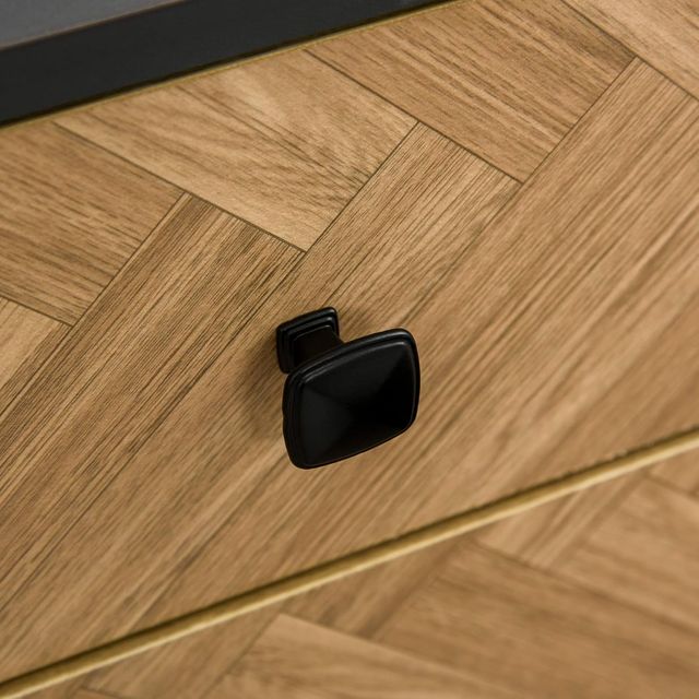 Cómoda para Dormitorio de Madera con 5 Cajones, Estilo Vintage Industrial, Gris Oscuro, 80X40X80Cm