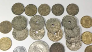 Lote 43 monedas variadas FRANCO, II REPÚBLICA ...