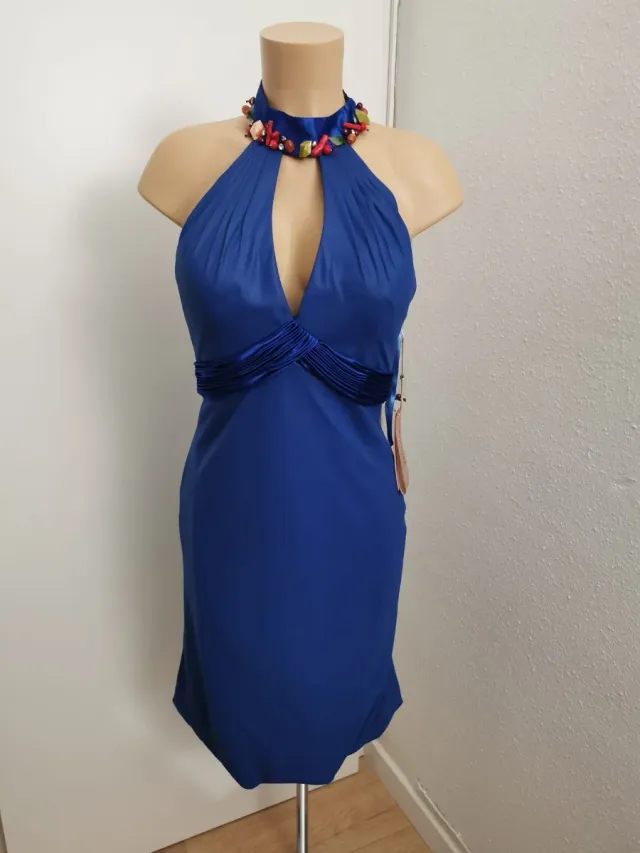 Vestido azul talla 42 con pedrería y torera t42