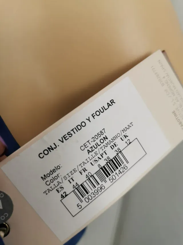 Vestido azul talla 42 con pedrería y torera t42