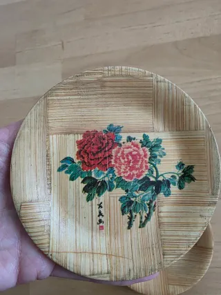 Set 3 Piattini Cinesi Bambù Fiori