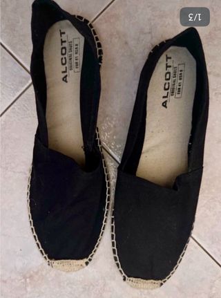 Alpargatas ALCOTT Lona Esparto Negras Talla 41.