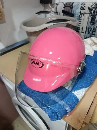 Casco Moto Rosa Niña
