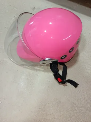 Casco Moto Rosa Niña