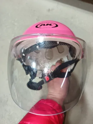 Casco Moto Rosa Niña