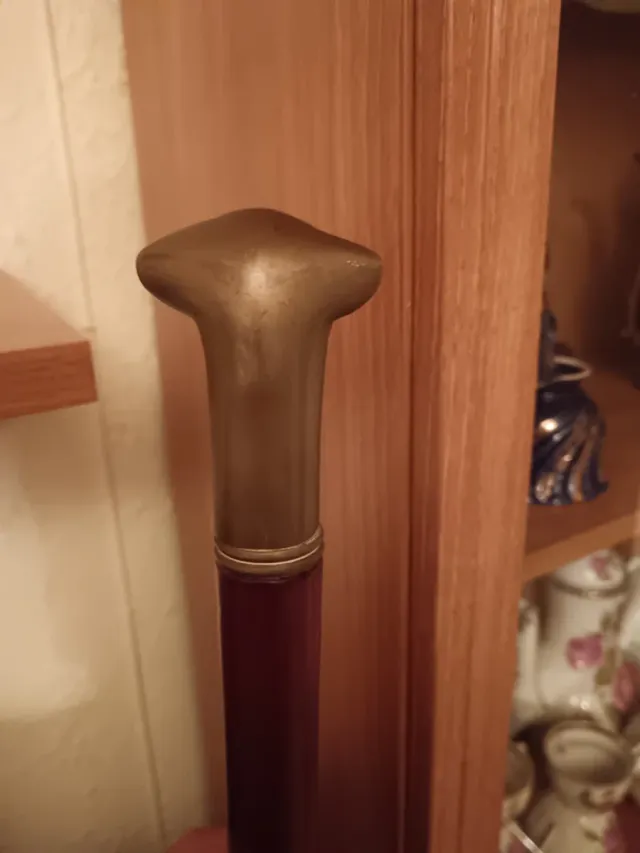 Bastón pomo de bronce