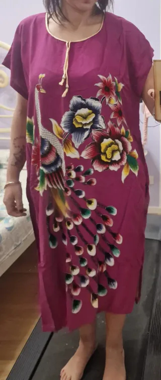 Caftano donna stampa pavone taglia xxl