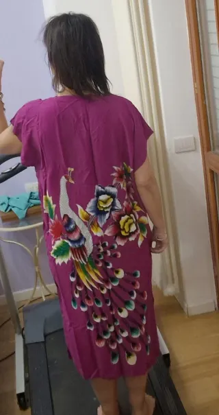 Caftano donna stampa pavone taglia xxl