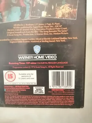 VHS 1988 🇬🇧 LED ZEPPELIN The Song Remains The Sa