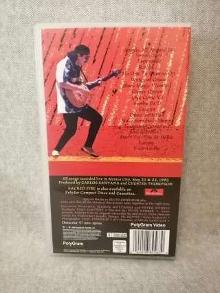 VHS 1993 🇪🇸 Santana Sacred Fire - Live In Mexico