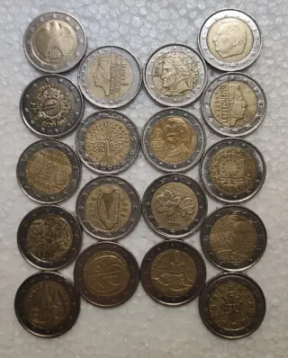 Lote 18 monedas 2 euros