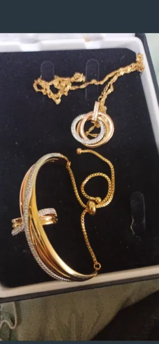 Set Gioielli 3 Oro: Collana, Anello, Bracciale