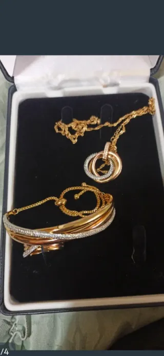 Set Gioielli 3 Oro: Collana, Anello, Bracciale