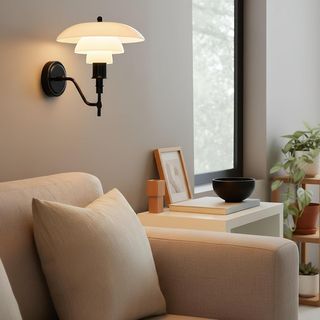 B·LED aplique Marshal Vintage E27 cristal ópal