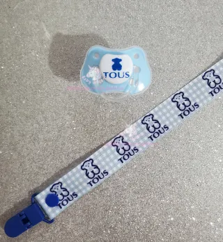 Chupete y chupetero Osito Tous azul