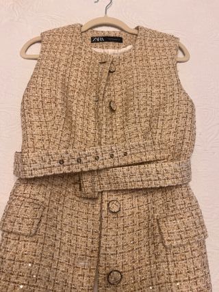 Chaleco Zara Dorado Vestir