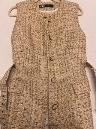 Chaleco Zara Dorado Vestir